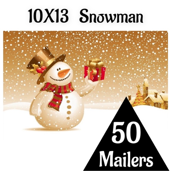 50 10X13 Poly Mailers Snowman Christmas Shipping Envelopes PRICE IS FIRM - Picture 3 of 5